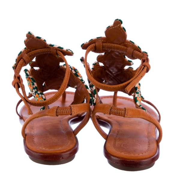 Tory Burch Palisade Woven T-Strap Sandals - Picture 9 of 10